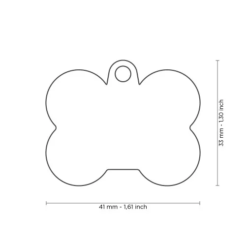 Dimensions de la médaille Os en millimètres et en pouces